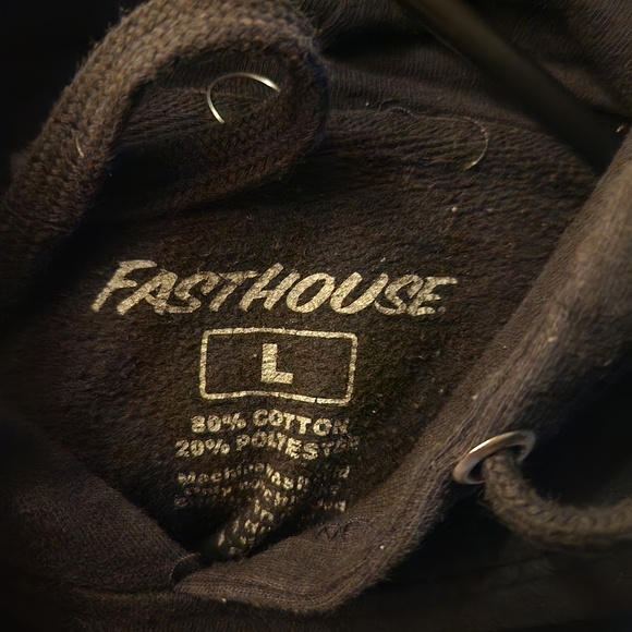 Fasthouse Black Logo Pullover Hoodie for Men - Picture 2 of 2